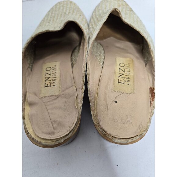Vintage Enzo Angiolini Tan Woven Slip On Mule - Picture 11 of 14